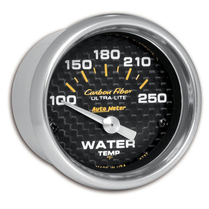 Autometer 2-1/16" Water Temperature, 100-250 °F, Air-Core, Carbon Fiber 4737 Photo - Primary