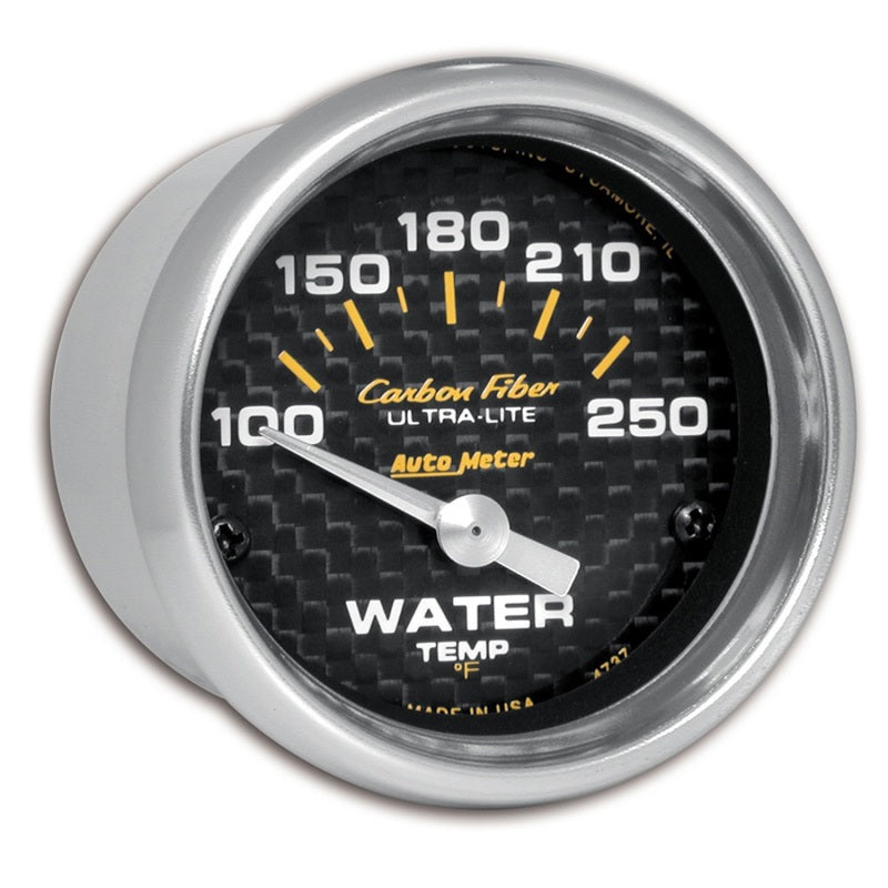 Autometer 2-1/16" Water Temperature, 100-250 °F, Air-Core, Carbon Fiber 4737 Photo - Primary