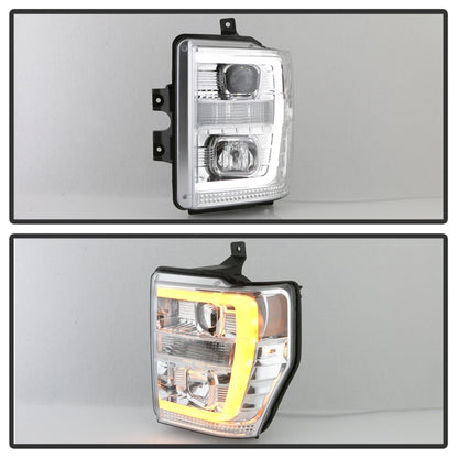 Spyder 08-10 Ford F-250 Ver 2 Proj Headlight - Switch Back Light Bar - Chrome - PRO-YD-FS08V2-SBLB-C 5086211 5086211 Photo - Unmounted