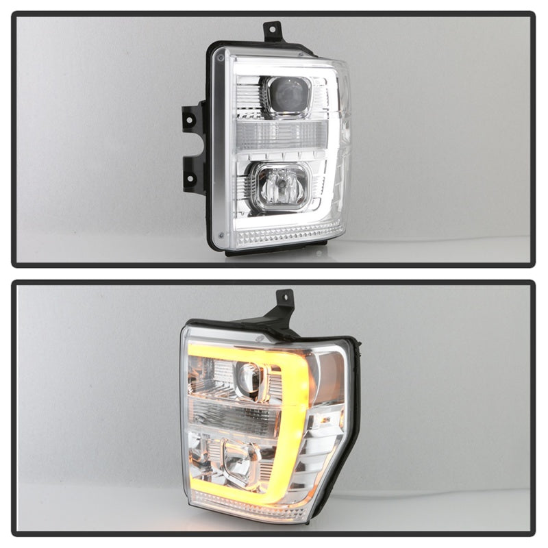 Spyder 08-10 Ford F-250 Ver 2 Proj Headlight - Switch Back Light Bar - Chrome - PRO-YD-FS08V2-SBLB-C 5086211 5086211 Photo - Unmounted