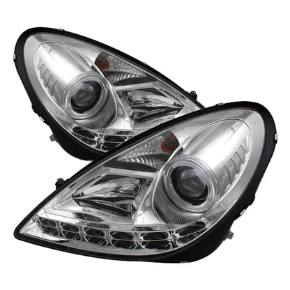 Spyder Mercedes Benz SLK 05-10 Projector Headlights Halogen Model- DRL Chrm PRO-YD-MBSLK05-DRL-C 5032539 5032539 Photo - Primary