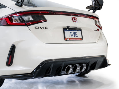 AWE Tuning 2023 Honda Civic Type R FL5 Touring Edition Exhaust w/ Triple Chrome Silver Tips 3015-52287 3015-52287 Photo - Mounted