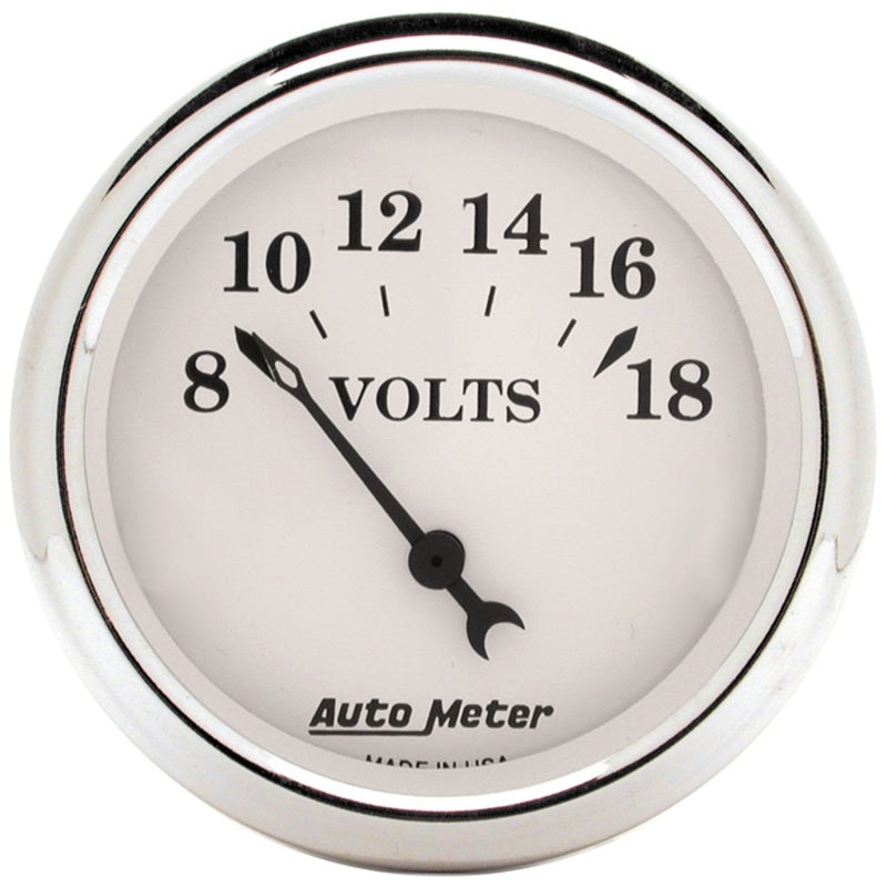 Autometer Gauge, Voltmeter, 2 1/16", 18V, Elec, Old Tyme White 1692 Photo - Primary