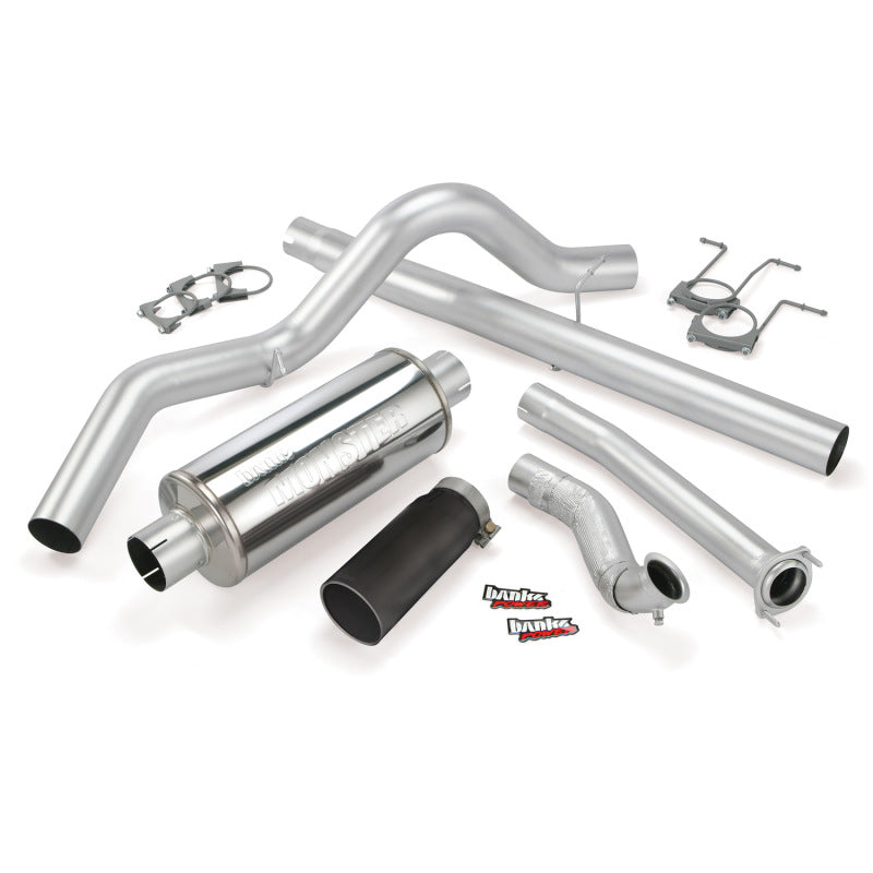 Banks Power 94-97 Ford 7.3L ECSB Monster Exhaust System - SS Single Exhaust w/ Black Tip 46296-B 46296-B Photo - Primary