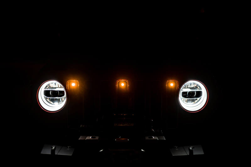DV8 Offroad 2018+ Jeep JL Grill Amber Marker Lights GRJL-02 GRJL-02 Photo - Mounted