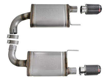 aFe MACH Force Xp SS Axle Back Exhaust System w/ Carbon Fiber Tips 15-17 Ford Mustang GT V8-5.0L 49-43105-C 49-43105-C Photo - Unmounted