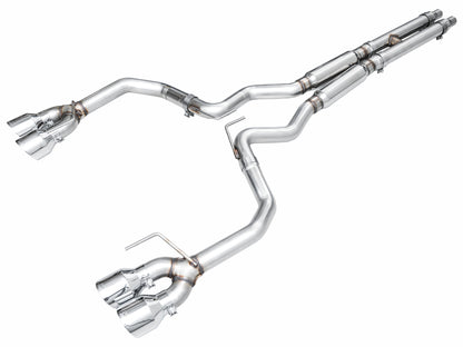 AWE Tuning AWE 2024 Ford Mustang Dark Horse S650 RWD Track Edition Catback Exhaust w/ Quad Chrome Silver Tips 3020-42375 3020-42375 Photo - Primary