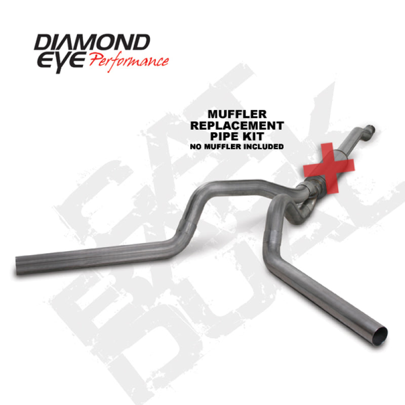Diamond Eye Performance Diamond Eye KIT 4in CB MFLR RPLCMENT PIPE DUAL SS: 03-07 FORD 6.0L F250/F350 K4340S-RP K4340S-RP Photo - Primary