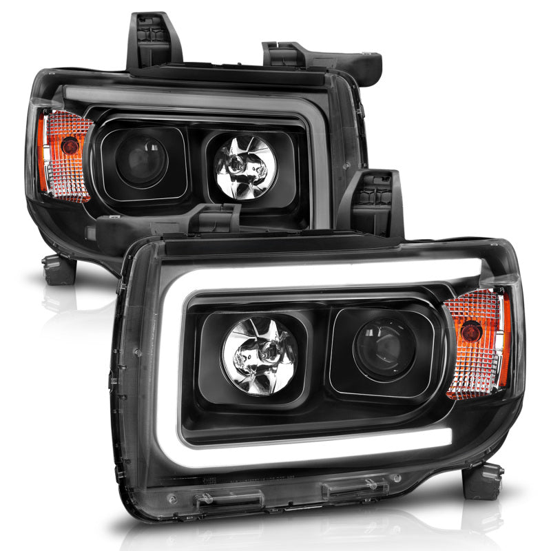 Anzo GMC Canyon 15-18 Projector Plank Style Headlight Black W/ Amber 111381 Photo - Unmounted