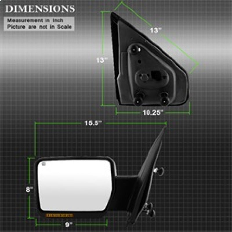 SPYDER Xtune Ford F150 07-14 Power Heated Amber LED Signal OE Mirror Left MIR-03349EH-P-L 9935336 9935336 Photo - Unmounted