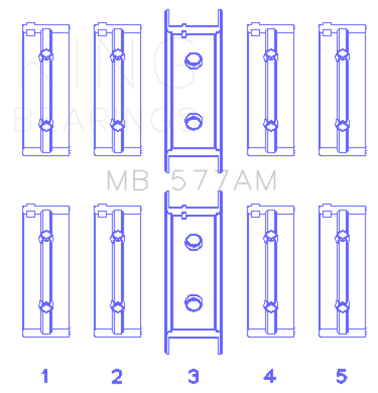 King Engine Bearings Mitsubishi 4G52 (Size +0.25mm) Main Bearing Set MB577AM0.25 MB577AM0.25 Photo - Primary