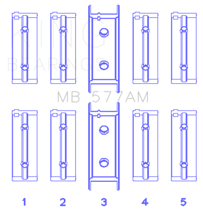 King Engine Bearings Mitsubishi 4G52 (Size +0.25mm) Main Bearing Set MB577AM0.25 MB577AM0.25 Photo - Primary