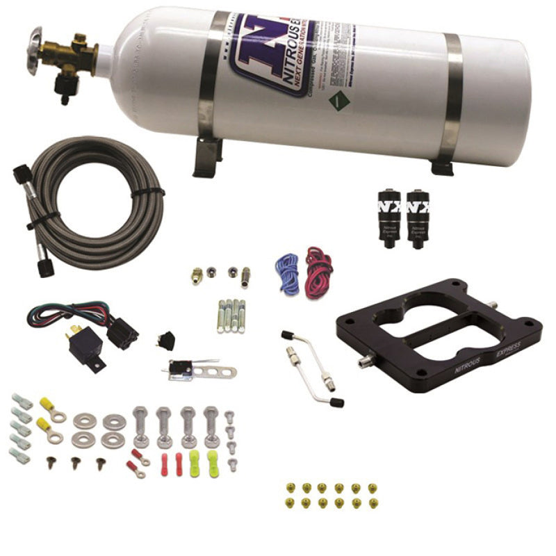 Nitrous Express Q-Jet/Holley Spread Bore Hitman Nitrous Kit (100-150-200HP) w/15lb Bottle 40080-15 40080-15 Photo - Primary