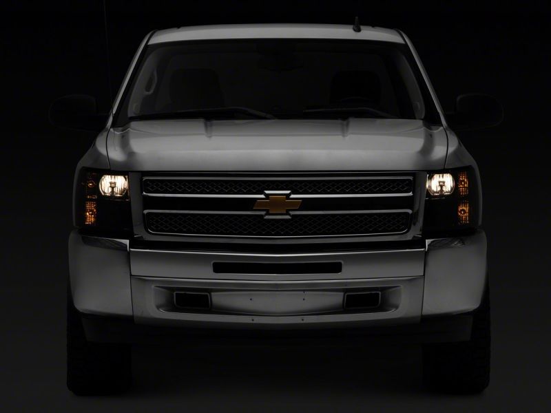 Raxiom 07-14 Chevrolet Silverado 1500 HD Axial OEM RepHeadlights- Chrome Housing- Smoked Lens S122324 S122324 Photo - Close Up