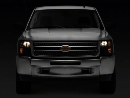 Raxiom 07-14 Chevrolet Silverado 1500 HD Axial OEM RepHeadlights- Chrome Housing- Smoked Lens S122324 S122324 Photo - Close Up