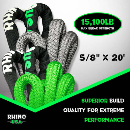 Rhino USA Kinetic Energy Recovery Rope (5/8In X 20Ft) Gray KROPE-58X20-GRY KROPE-58X20-GRY User 2