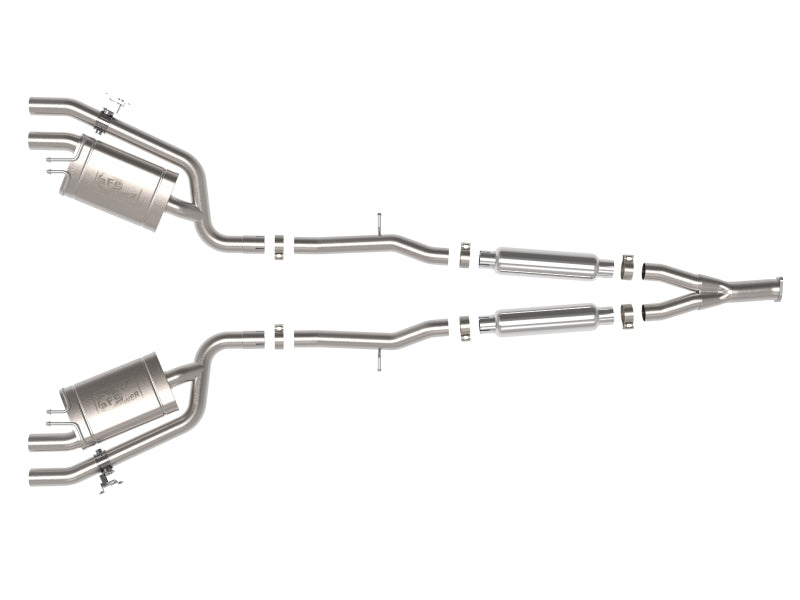 aFe Gemini XV 3in to Dual 2-1/2in 304 SS Cat-Back Exhaust w/ Cut-Out 18-21 Kia Stinger L4-2.0L (t) 49-37034 49-37034 Photo - Unmounted