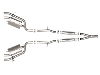 aFe Gemini XV 3in to Dual 2-1/2in 304 SS Cat-Back Exhaust w/ Cut-Out 18-21 Kia Stinger L4-2.0L (t) 49-37034 49-37034 Photo - Unmounted