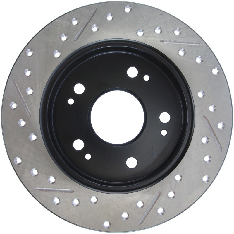 StopTech Sport Drilled/Slotted Brake Rotor; Rear Left 127.40040L Photo - Unmounted