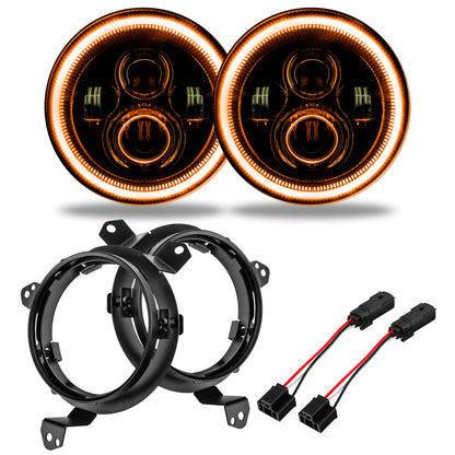 ORACLE Lighting Oracle Jeep Wrangler JL/Gladiator JT 7in. High Powered LED Headlights (Pair) - Amber 5769J-005 5769J-005 Photo - Close Up