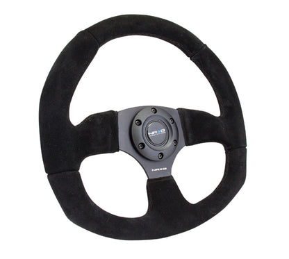 NRG Reinforced Steering Wheel-Suede Leather Steering Wheel w/ Black Stitch RST-009S Photo - Primary
