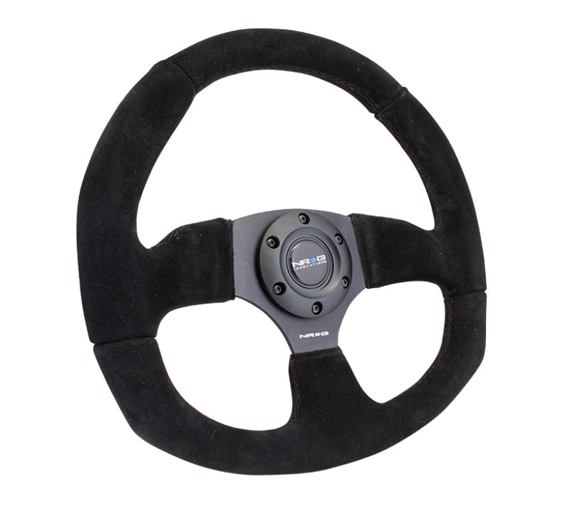 NRG Reinforced Steering Wheel-Suede Leather Steering Wheel w/ Black Stitch RST-009S Photo - Primary