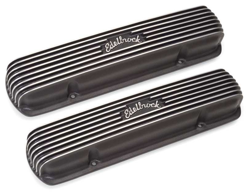 Edelbrock Valve Cover Classic Series Pontiac 1962-1979 301-455 CI V8 Black 41303 41303 Photo - Unmounted