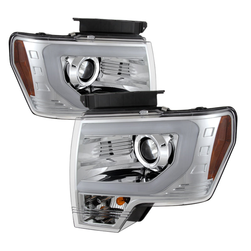 Spyder Ford F150 09-14 Projector Headlights Halogen Model- Light Bar DRL Chrm PRO-YD-FF15009-LBDRL-C 5077585 5077585 Photo - Primary