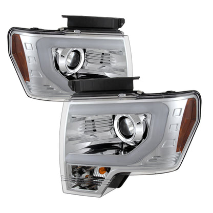 Spyder Ford F150 09-14 Projector Headlights Halogen Model- Light Bar DRL Chrm PRO-YD-FF15009-LBDRL-C 5077585 5077585 Photo - Primary