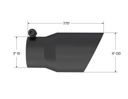 MBRP Tip 3in Round x 4in Inlet OD Dual Walled Angled Black Tip - Fits all 3 T5122BLK Photo - Close Up
