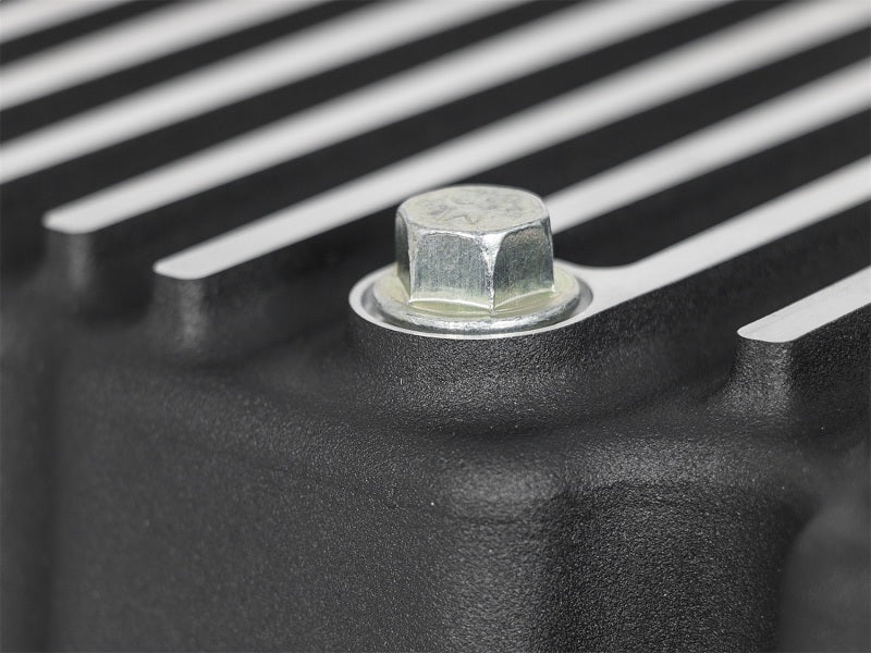 aFe Pro Series Engine Oil Pan Black w/ Machined Fins Ford Diesel Trucks 46-70322 Photo - Unmounted