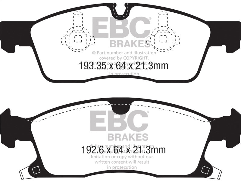 EBC 2016+ Jeep Grand Cherokee 3.6L Yellowstuff Front Brake Pads DP42398R DP42398R Photo - Primary