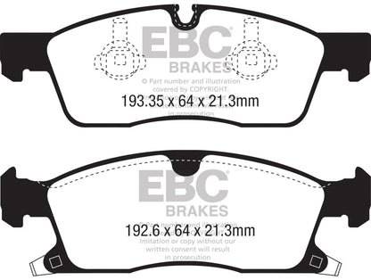EBC 2016+ Jeep Grand Cherokee 3.6L Yellowstuff Front Brake Pads DP42398R DP42398R Photo - Primary