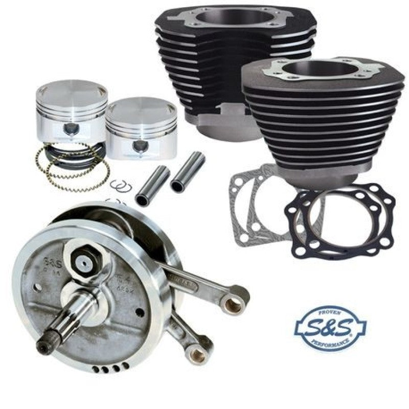 S&S Cycle 84-99 BT 96in Sidewinder Big Bore Stroker Kit - Wrinkle Black 91-7661 91-7661 Photo - Primary