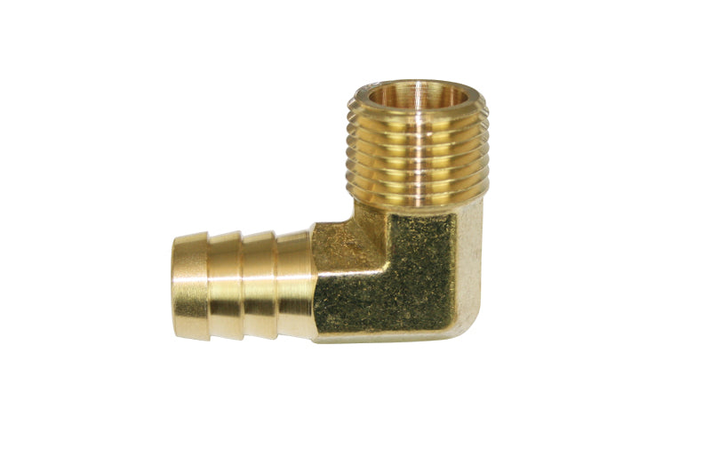 Moroso 90 Degree Fitting - 1/2in NPT to 5/8in Barbed - Brass - Single 22736 22736 Photo - Primary
