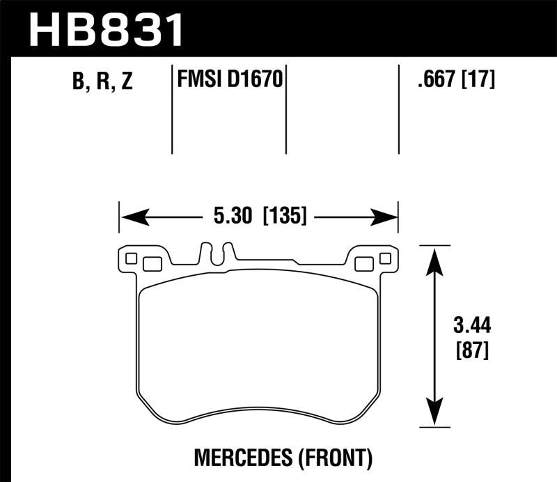 Hawk HPS 5.0 Street - Front Brake Pad HB831B.667 Photo - Primary