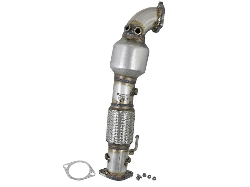 aFe Power Twisted Steel SS304 Downpipe 2.5in w/Cat 17-18 Hyundai Elantra L4-1.6L (t) 48-37001-1HC 48-37001-1HC Photo - Primary