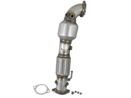 aFe Power Twisted Steel SS304 Downpipe 2.5in w/Cat 17-18 Hyundai Elantra L4-1.6L (t) 48-37001-1HC 48-37001-1HC Photo - Primary