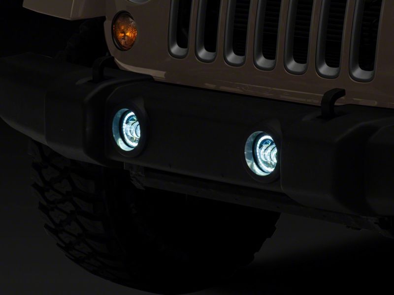Raxiom 07-18 Jeep Wrangler JK Axial Series 4-In LED Devil Eyes Fog Lights w/ Halo J142667 J142667 Photo - Close Up
