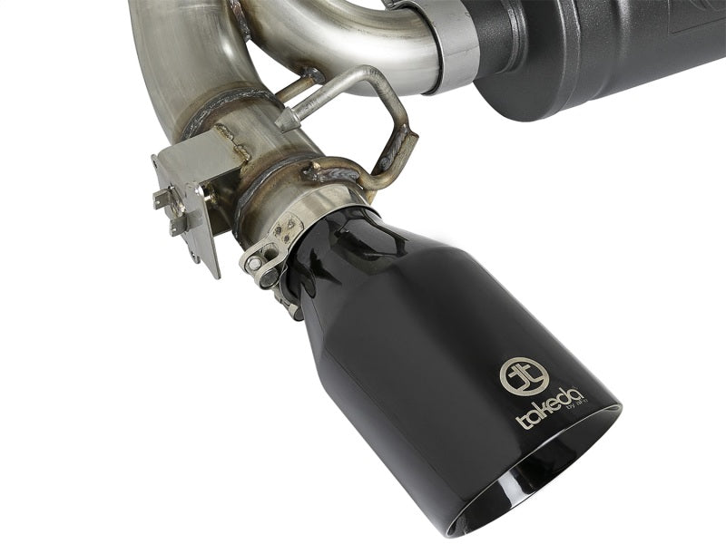 aFe Takeda 3in 304 SS Cat-Back Exhaust System w/ Black Tips 16-18 Ford 49-33103-B Photo - Unmounted