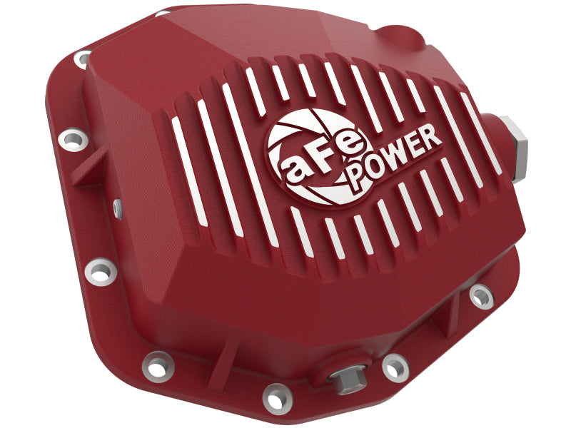 aFe 20-23 Jeep Gladiator JT (Dana M220) Pro Series Rear Differential Cover Red w/ Machined Fins 46-71190R 46-71190R Photo - Unmounted