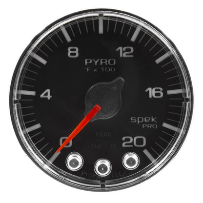 Autometer Spek-Pro Gauge Pyro. (Egt) 2 1/16in 2000f Stepper Motor W/Peak & Warn Blk/Chrm P310318 P310318 User 2