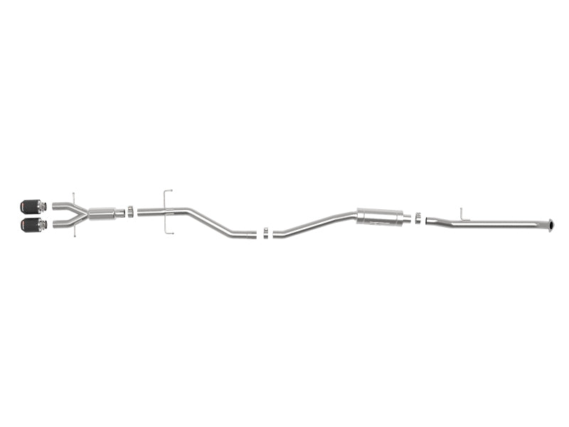 aFe Takeda 2.5in 304SS Cat-Back Exhaust System w/ Carbon Tips 17-20 Honda Civic Si Sedan I4 1.5L 49-36619-C 49-36619-C Photo - Unmounted