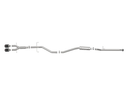 aFe Takeda 2.5in 304SS Cat-Back Exhaust System w/ Carbon Tips 17-20 Honda Civic Si Sedan I4 1.5L 49-36619-C 49-36619-C Photo - Unmounted