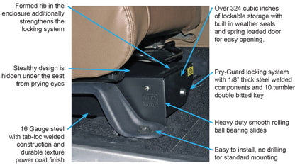 Tuffy Products Tuffy Jeep Wrangler Jk Underseat Drawer Passenger W/ Keyed Lock 293-01 293-01 Photo - Close Up