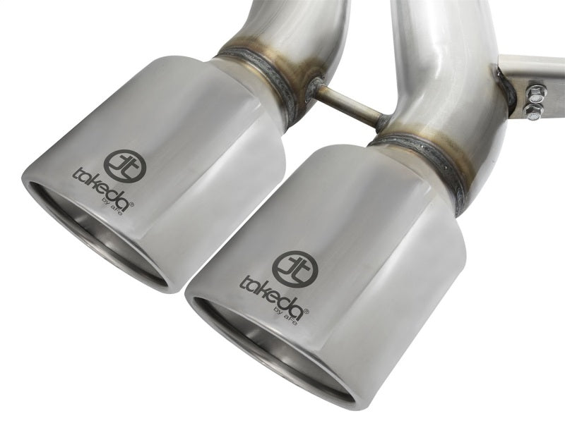 aFe Takeda 3in 304 Stainless Steel Cat-Back Exhaust System w/Polished Tip 49-33083-P Photo - Unmounted