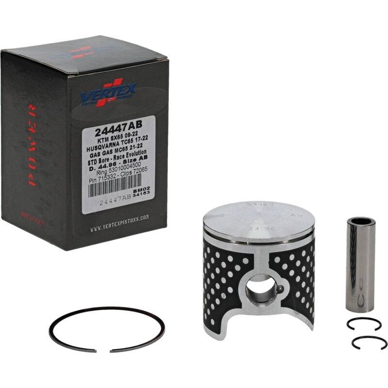 Vertex Pistons Vertex Piston 09-24 KTM 65 SX 65cc Cast Race Evolution Piston Kit 24447AB 24447AB Photo - Primary