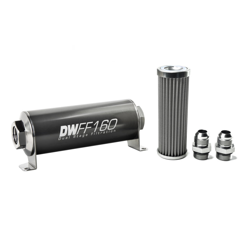 DeatschWerks '-10AN, 100 micron, 160mm In-line fuel filter kit 8-03-160-100K-10 Photo - Primary