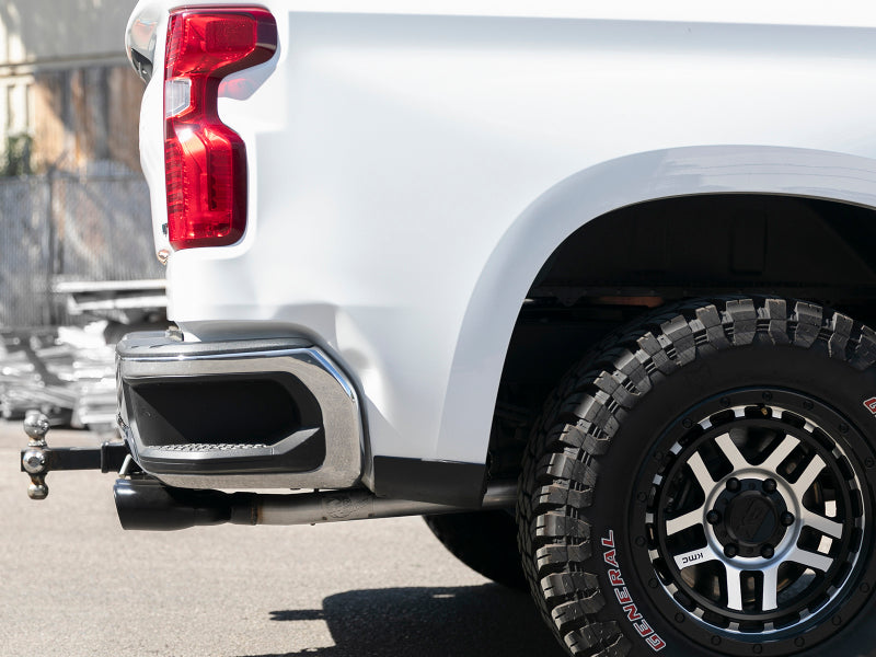 aFe Vulcan Series 3in-2-1/2in 304 SS Cat-Back 2019 GM Silverado / Sierra 1500 V8-5.3L w/ Black Tips 49-34104-B 49-34104-B Photo - Mounted