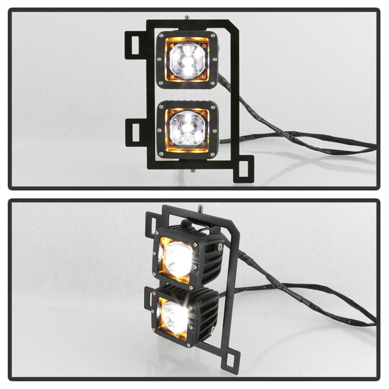 Spyder Dodge Ram 2013-2018 1500 Only Full LED Fog Lights W/Bracket and Universial Switch- Clear 9045424 9045424 Photo - Unmounted